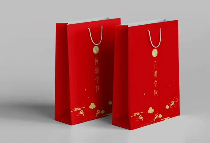 中秋礼袋-月满中秋-02手提袋包装盒cdr矢量模版下载