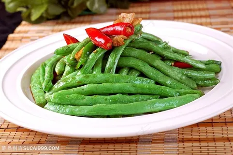 大盘四季豆中华美食摄影图 大盘四季豆中华美食摄影图