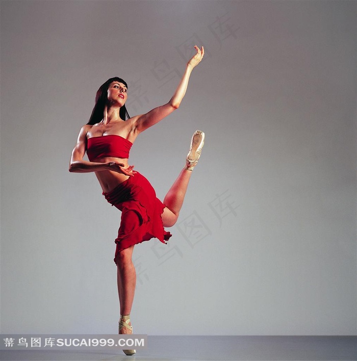 红裙舞蹈美女高清素材