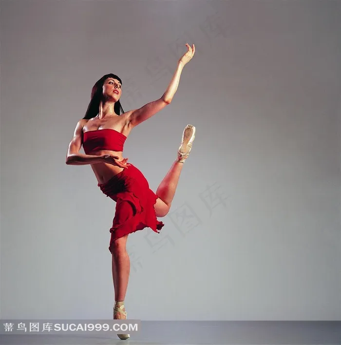 红裙舞蹈美女高清素材
