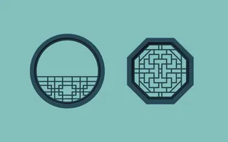 中国风古典传统图案边框纹理祥云灯笼装饰线条PSD背景素材