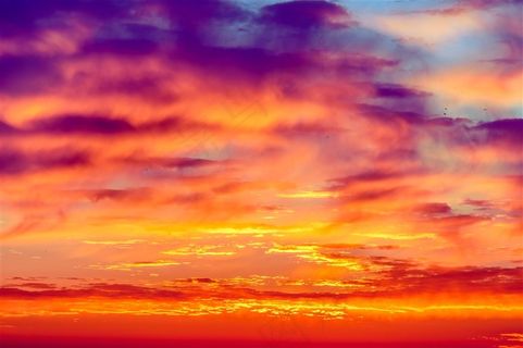 火烧云晚霞天空风景图片
