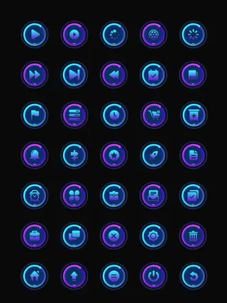 彩色icon手机线性小图标UI素材AI矢量图psd设计源文件app菜单分类