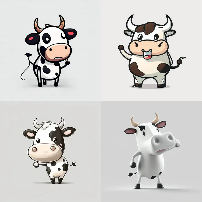 吉祥物，卡通3D牛