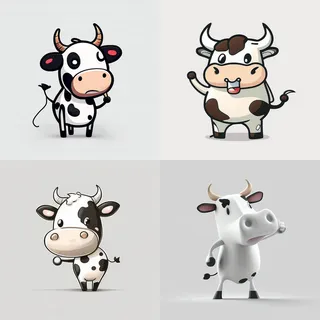 吉祥物，卡通3D牛