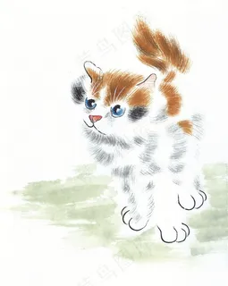 水墨猫欣赏花摄影图片 水墨猫欣赏花摄影图片