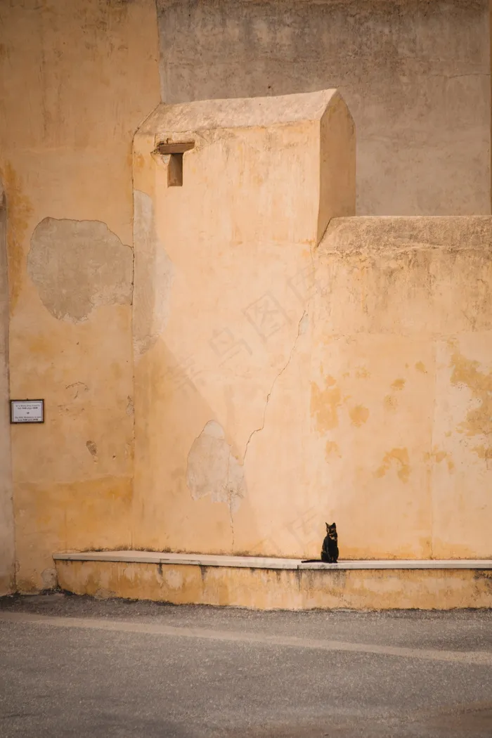 黄色围墙外观建筑图片