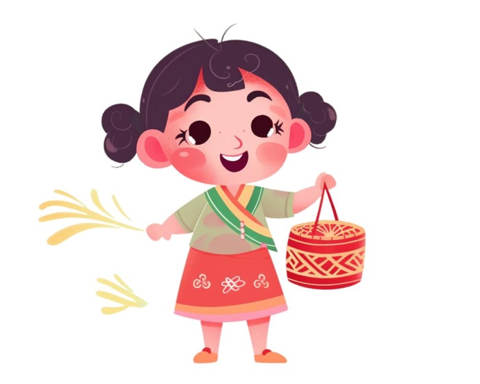 喜庆人物提灯笼红色祈福免抠