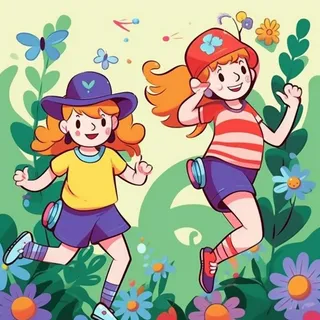 玩耍旅行卡通人物扁平插画 玩耍旅行卡通人物扁平插画