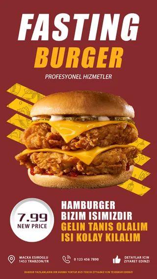 美食汉堡宣传海报