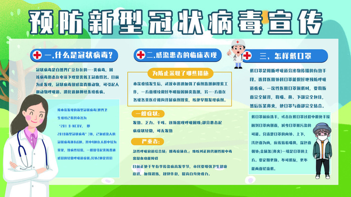 预防新冠战胜疫情宣传展板