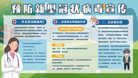 预防新冠战胜疫情宣传展板