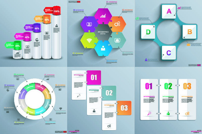 ppt素材3d数据图表模板可视化图形统计标签矢量图标模型ai源文件