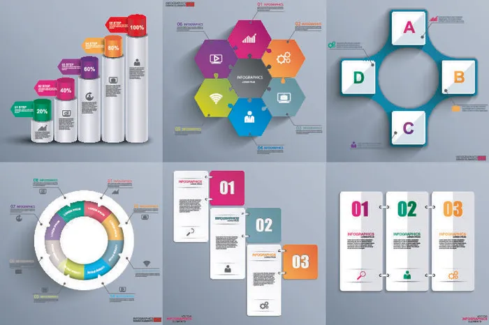 ppt素材3d数据图表模板可视化图形统计标签矢量图标模型ai源文件eps,ai矢量模版下载