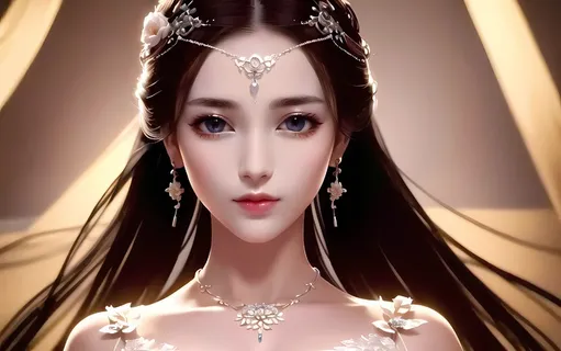 AI小姐姐美女二次元绘画古装大眼头饰漂亮041 AI小姐姐美女二次元绘画古装大眼头饰漂亮041