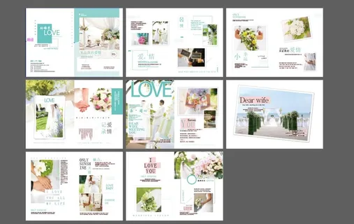 清新 婚纱 影楼 画册 设计