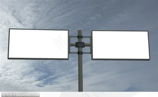 户外广告-大型对称的广告牌