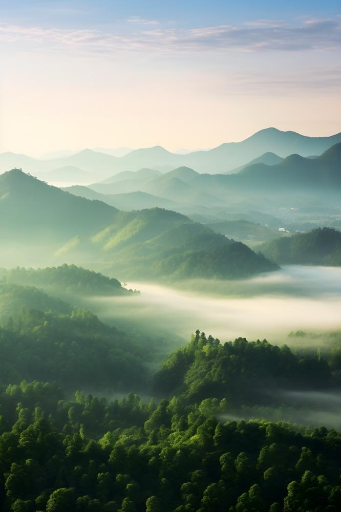 山脉树林高空摄影