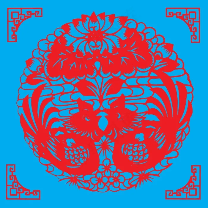 鸳鸯剪纸 剪纸风元素ai矢量模版下载