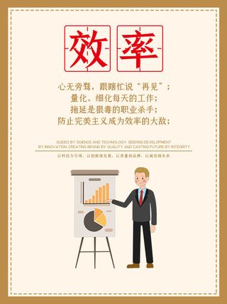 扁平化励志文化效率挂图