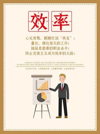 扁平化励志文化效率挂图