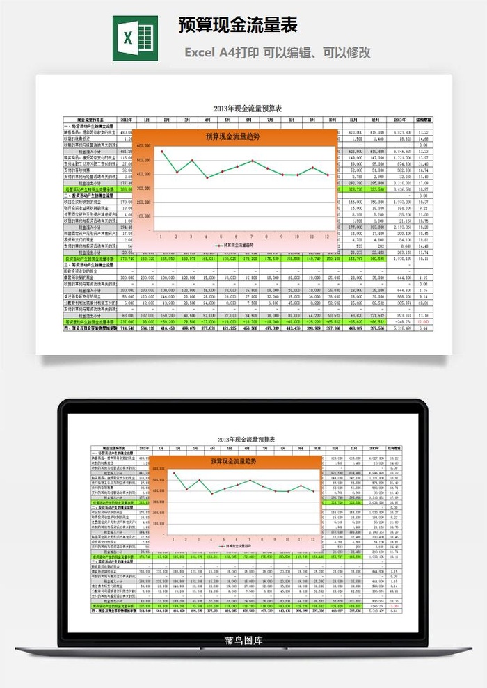 预算现金流量表excel模板