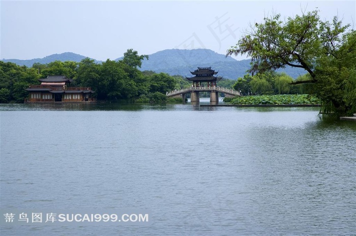 杭州西湖美丽的风景素材