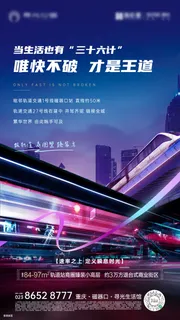 当生活也有三十六计房地产蓝色海报