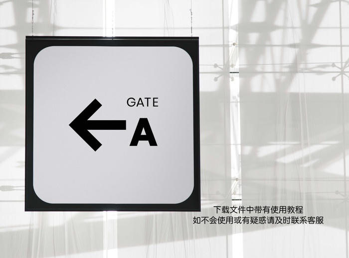 VI导视系统指示牌企业手册模板视觉商场智能贴图ps样机