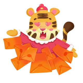 2022虎年卡通老虎形象拜年图案素材图片插图素材