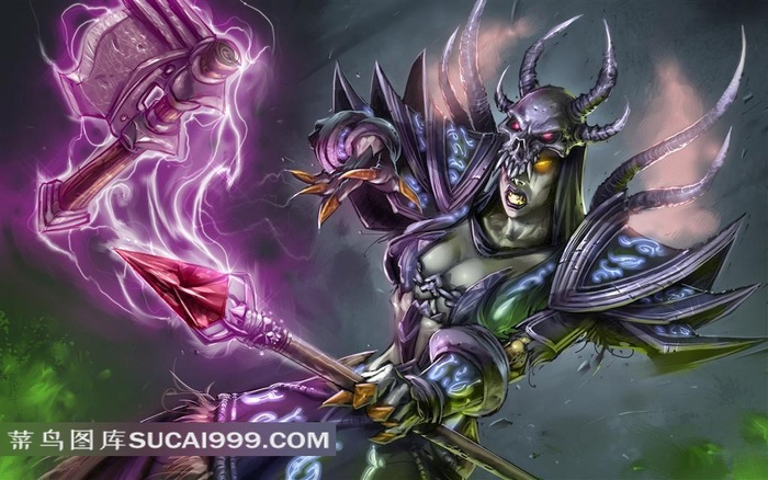 CG手绘穿铠甲手拿魔杖正在战斗的女怪兽