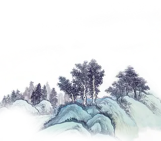 山水画素材中国风水墨画素材元素中国画