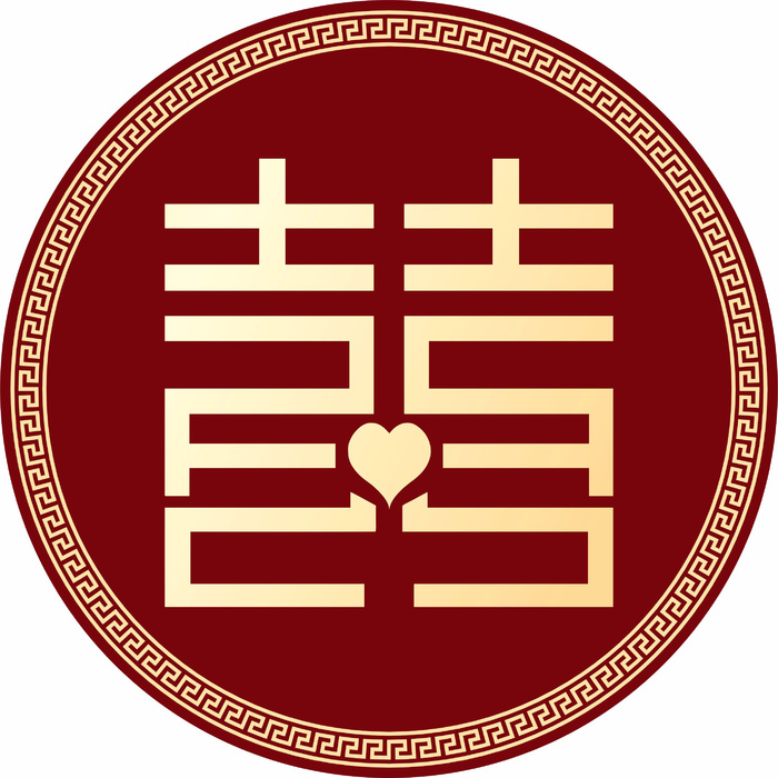 囍圆新郎新娘婚礼KT板