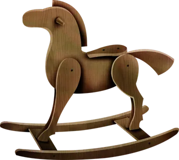 木马玩具剪贴画儿童节幼儿园卡通插画