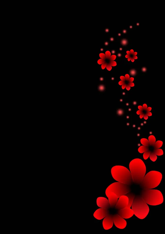 红花黑底简约背景图画册