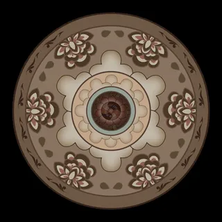 复古中式国潮风敦煌花纹装饰图案花卉藻井肌理圆形边框素材