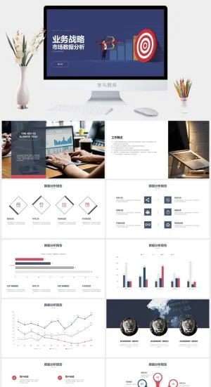 商务风业务战略市场运营财务数据分析报表ppt