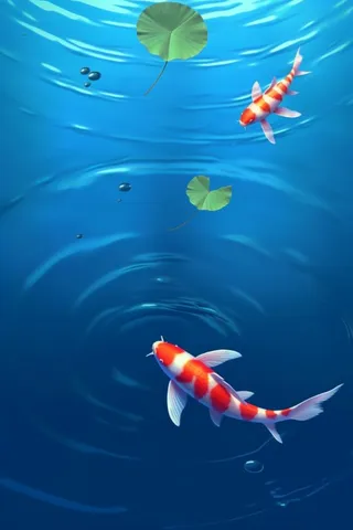 简约蓝色荷叶节气背景