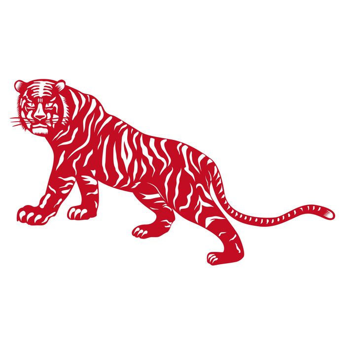 2022新年吉祥春节剪纸生肖虎年晚会插画透明免抠图ai矢量设计素材psd模版下载