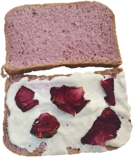 玫瑰无糖酸奶夹心紫米面包紫薯三明治免抠元素实物摄影素材