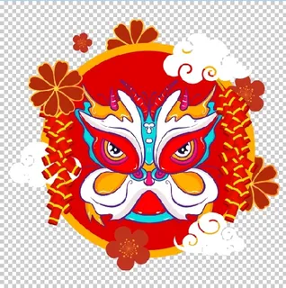 设计祝贺新年舞狮背景