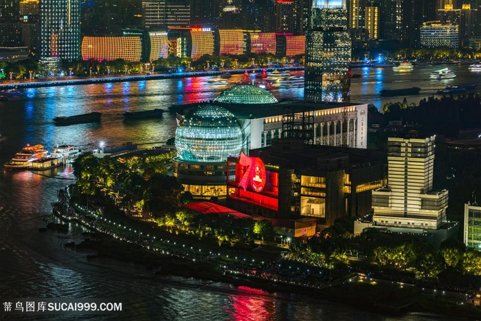 上海国庆70周年夜景高清图片