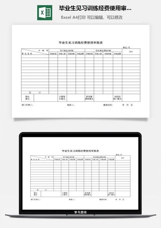 毕业生见习训练经费使用审批表excel模板