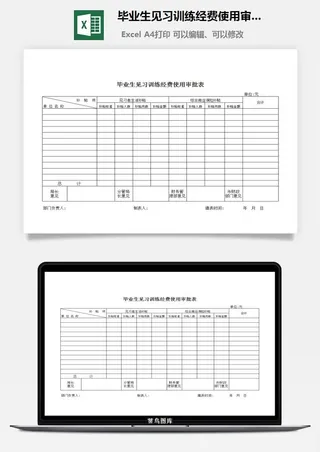 毕业生见习训练经费使用审批表excel模板