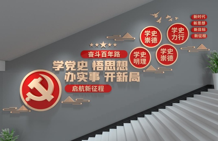党建文化墙学党史悟思想eps,ai矢量模版下载
