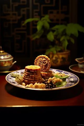 餐桌上的糕点饼干美食摄影图