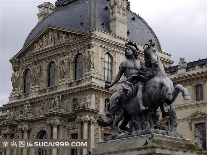 骑马的人物雕塑素材