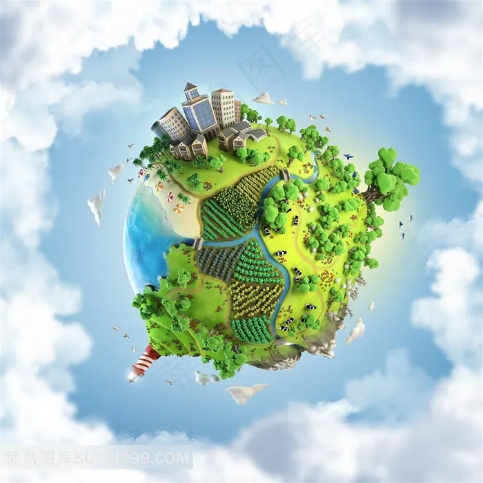 环保绿色的地球图片素材创意图片