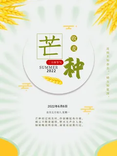 二十四节气芒种节气宣传海报