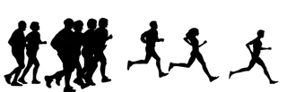跑步剪影简笔